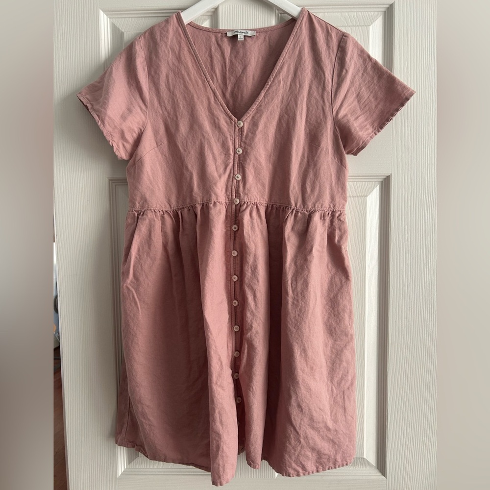 Madewell Dusty Pink Button-Down Dress